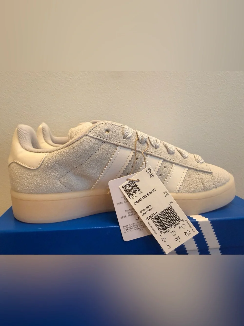 adidas Campus 00s W Cream/Off-White Suede Sneakers Size 9